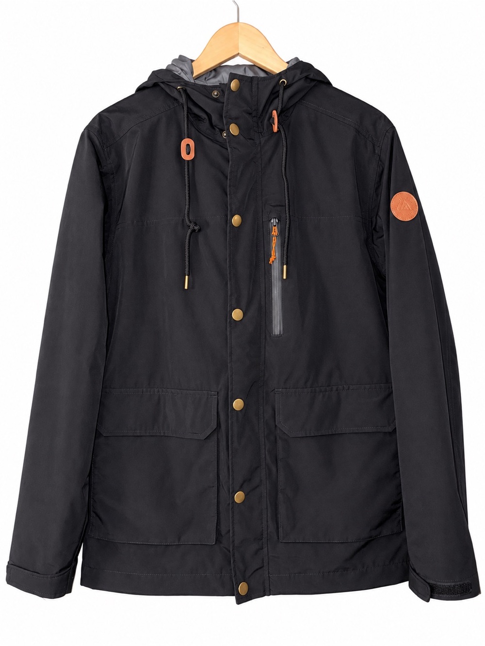 Alpine Design Men’s Small Black Hooded Utility Jacket Nylon Outdoor Retro